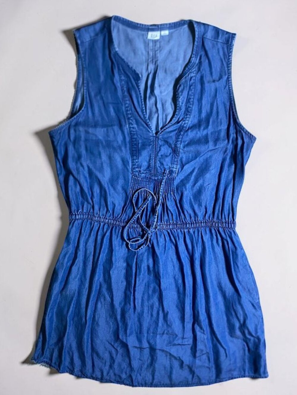 GAP Blue Denim Sleeveless Dress Size Large Shirt Tunic